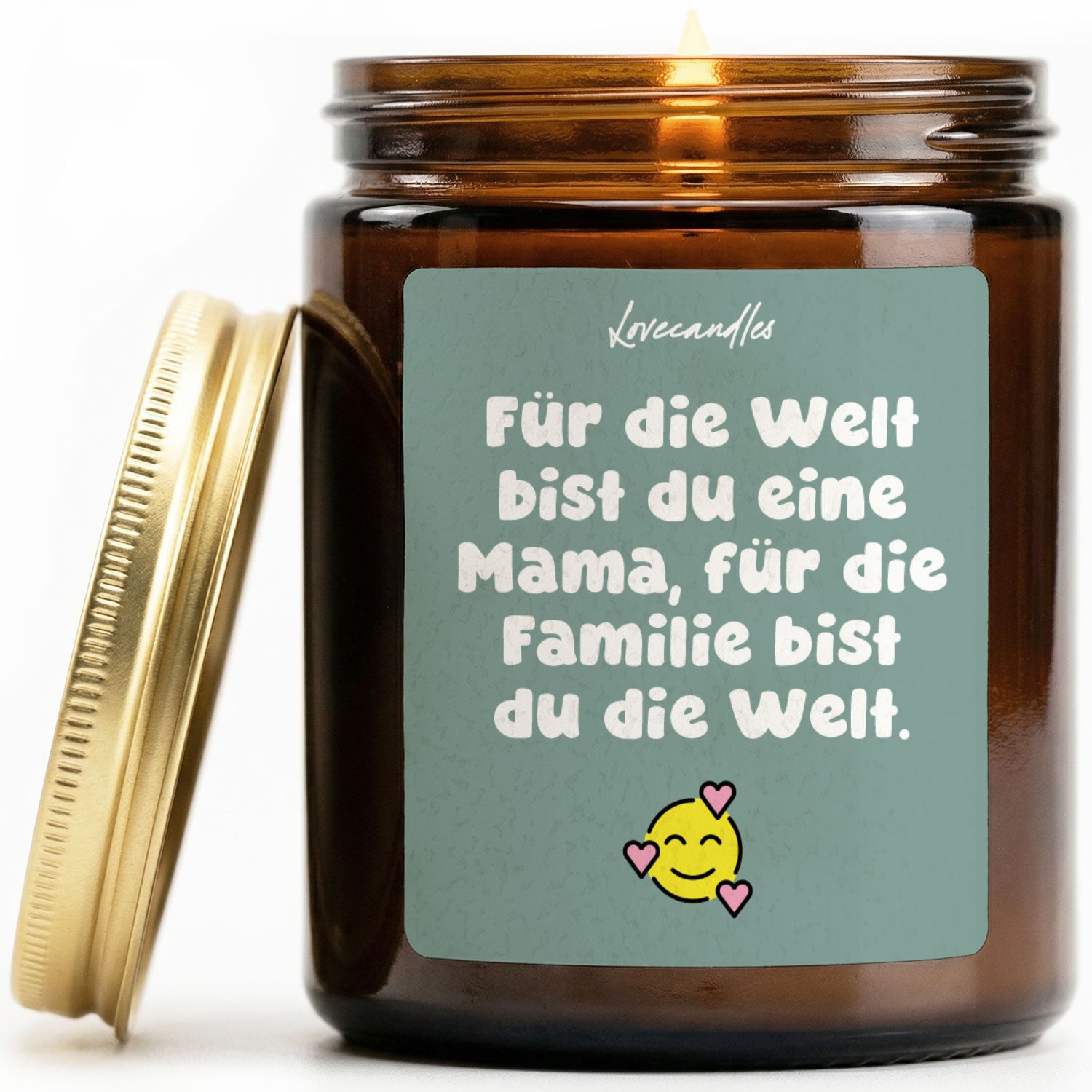 Vanille Duftkerze - Für die Welt bist du eine Mama, für die Familie bist du die Welt