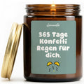 Vanille Duftkerze - 365 Tage Konfetti Regen für dich