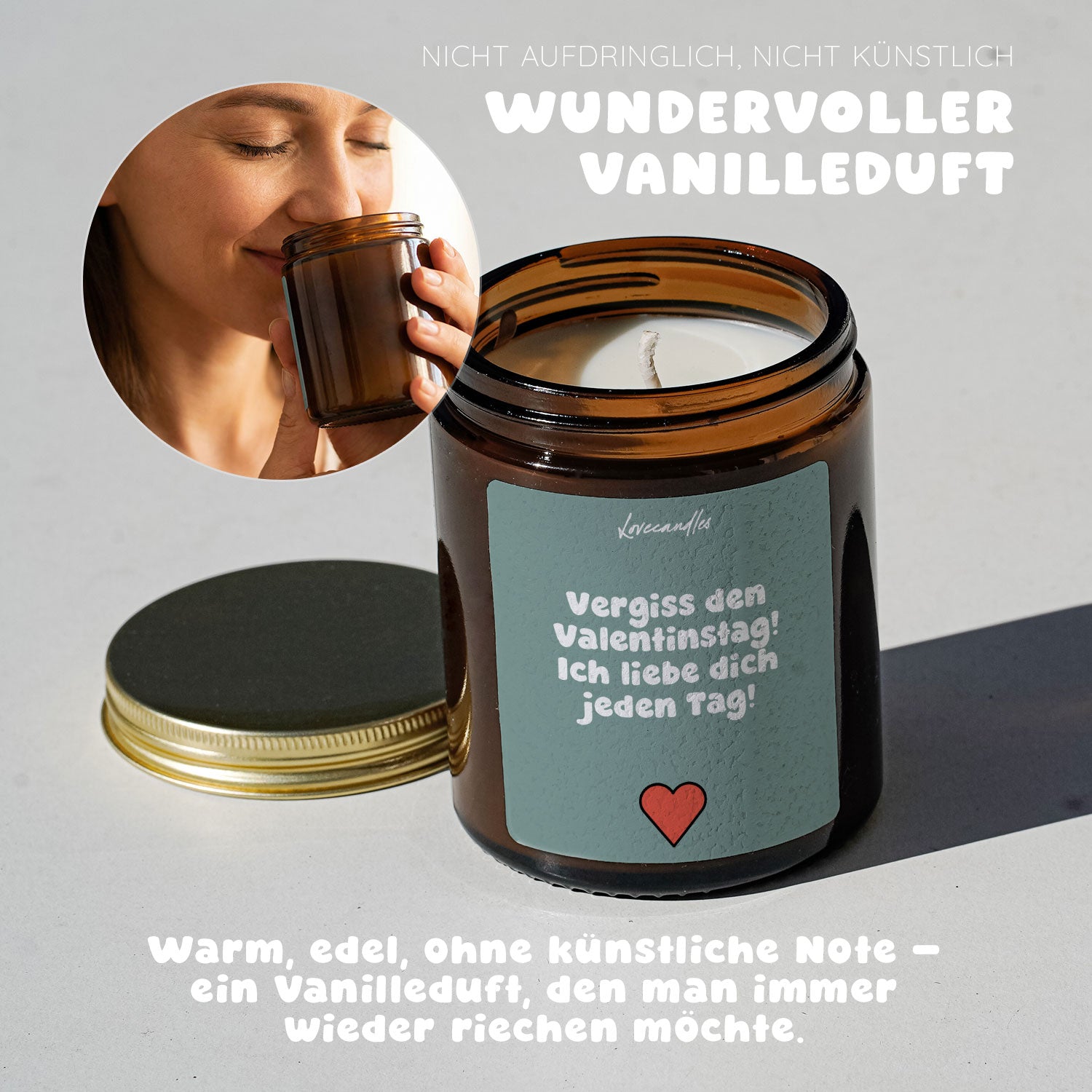Duftkerze - Vergiss den Valentinstag! Ich liebe dich jeden Tag!