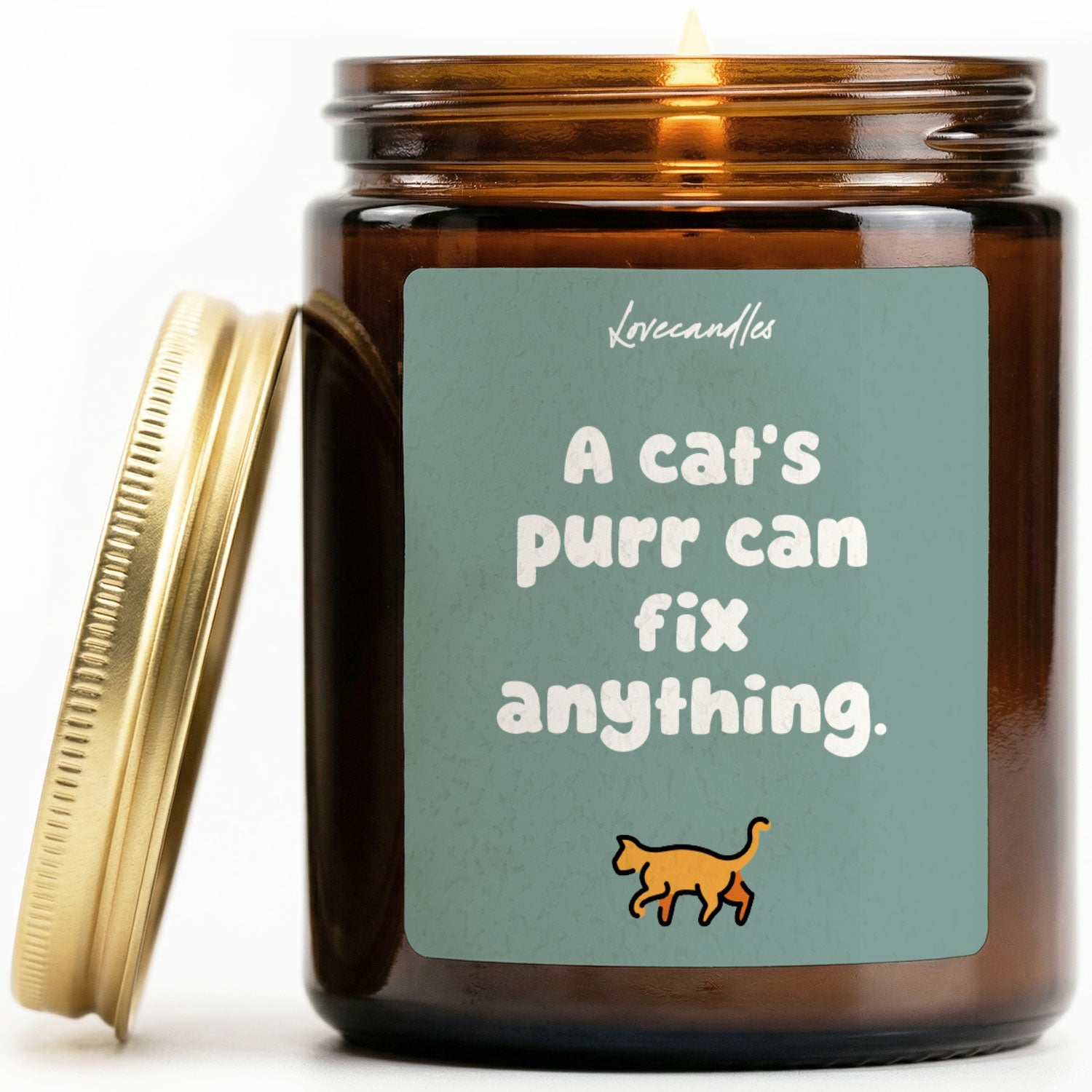 Vanille Duftkerze - A cat's purr can fix anything