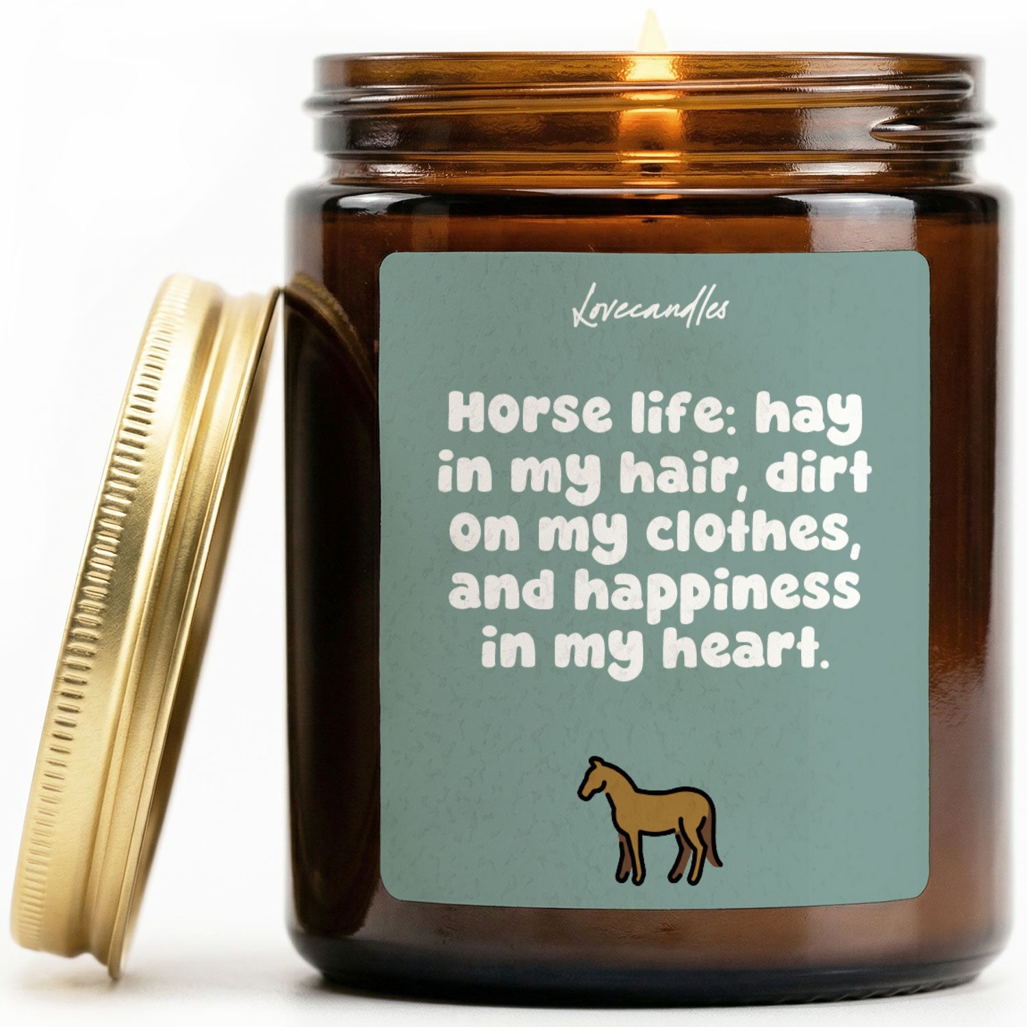 Vanille Duftkerze - Horse life: hay in my hair, dirt on my clothes, and happiness in my heart