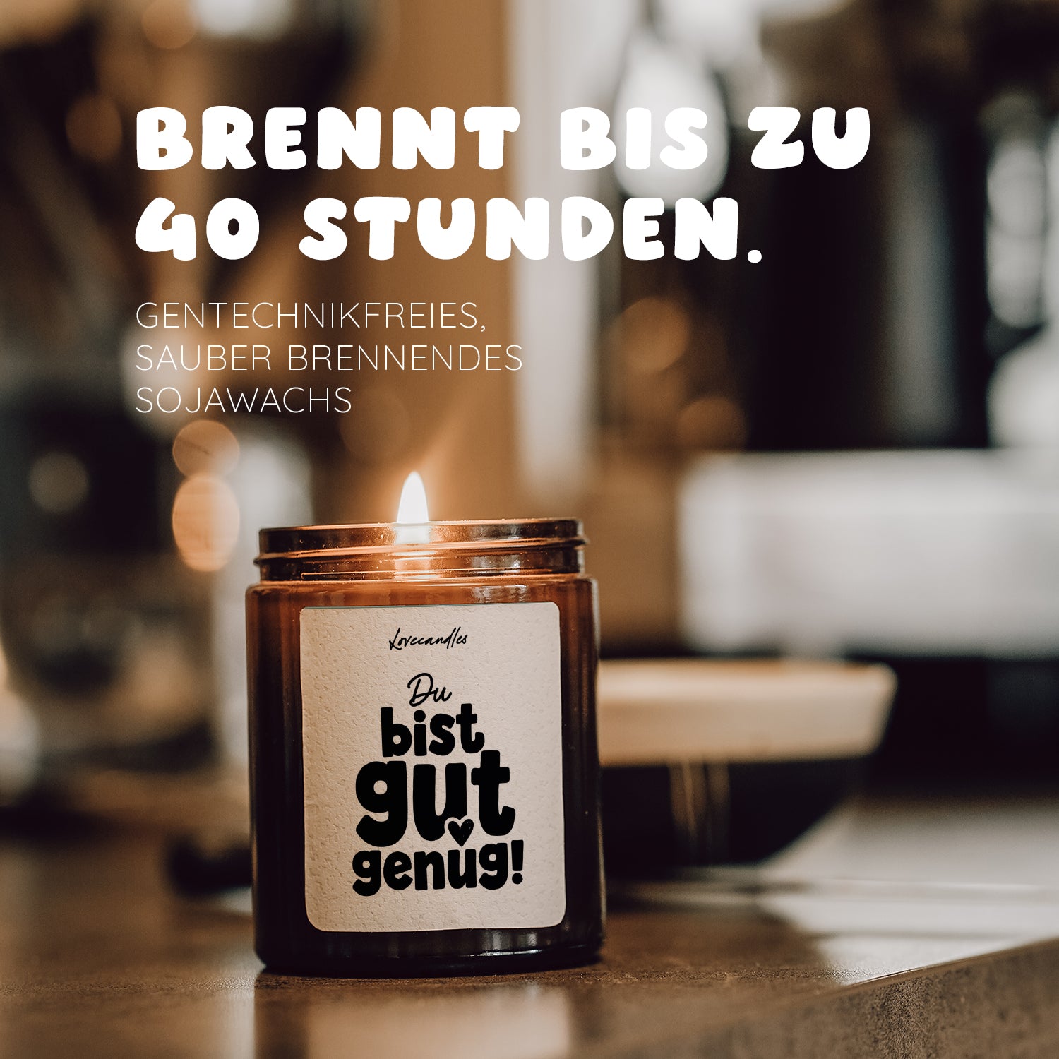 Du bist gut genug! - Duftkerze mit Spruch als Geschenk für Freundschaft, Dankeschön, Freundin, Freund, Lustige Vanille Duftkerzen im Glas - Bild 6