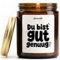 Du bist gut genug! - Duftkerze mit Spruch als Geschenk für Freundschaft, Dankeschön, Freundin, Freund, Lustige Vanille Duftkerzen im Glas - Bild 1