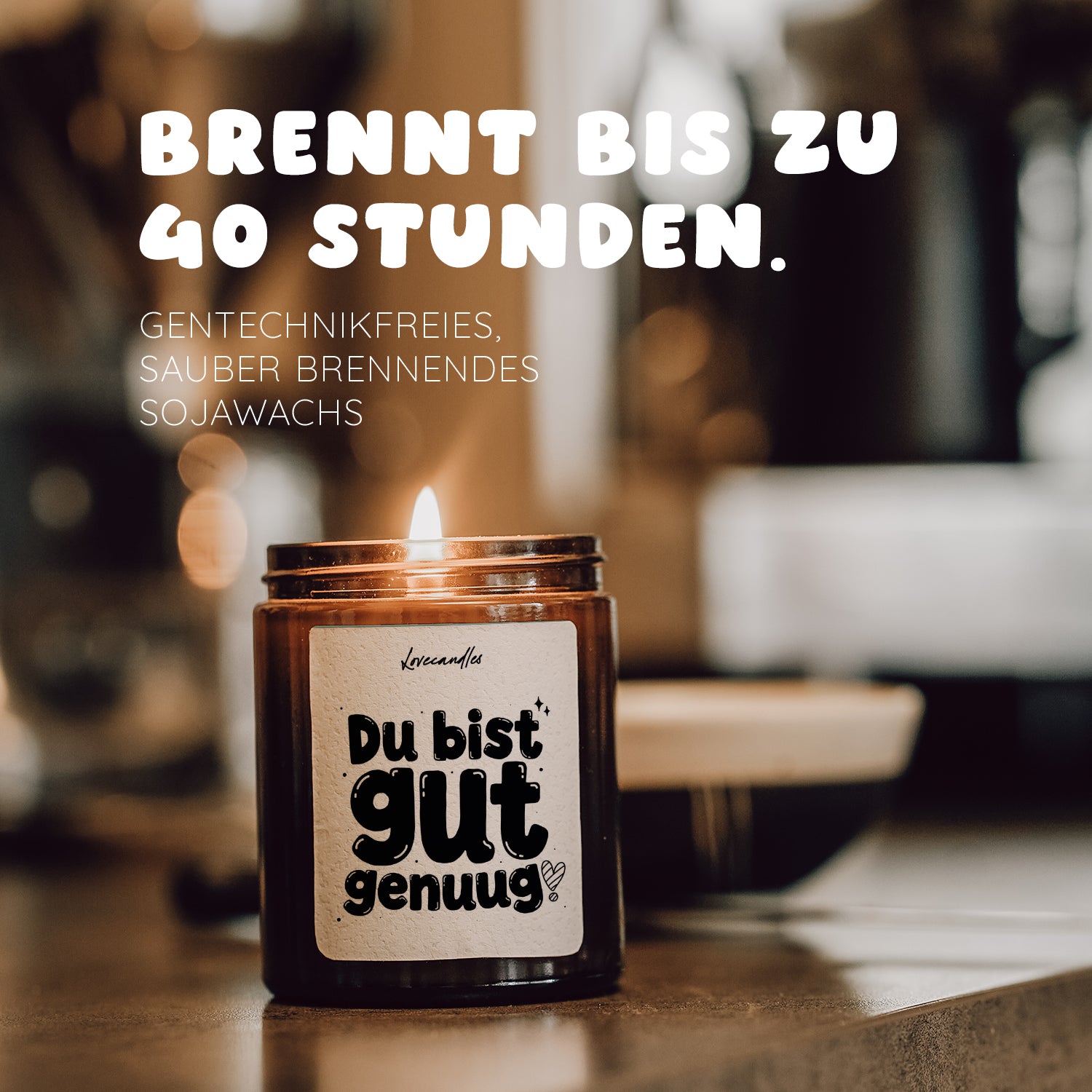 Du bist gut genug! - Duftkerze mit Spruch als Geschenk für Freundschaft, Dankeschön, Freundin, Freund, Lustige Vanille Duftkerzen im Glas - Bild 6