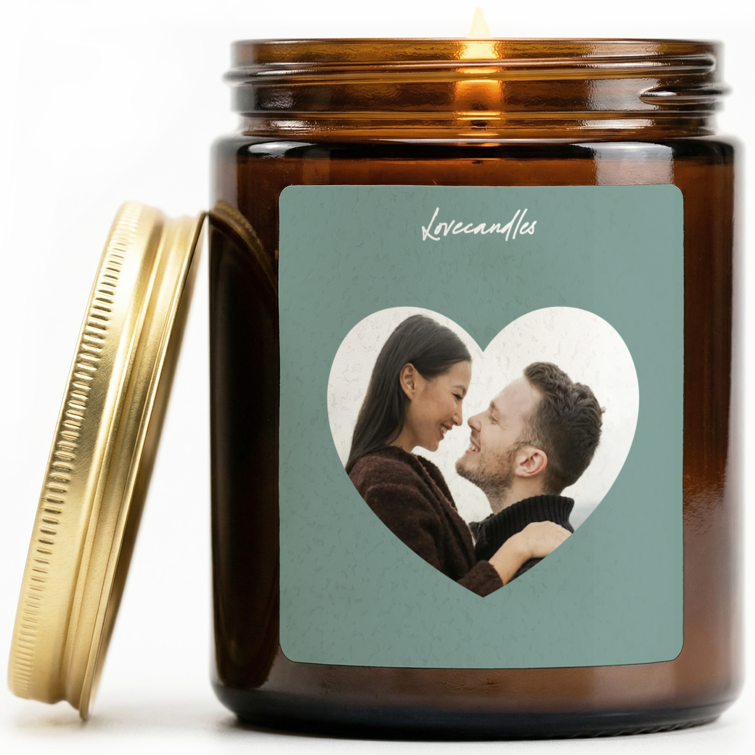 Duftkerze Foto im Herz #1 - Personalisierbar