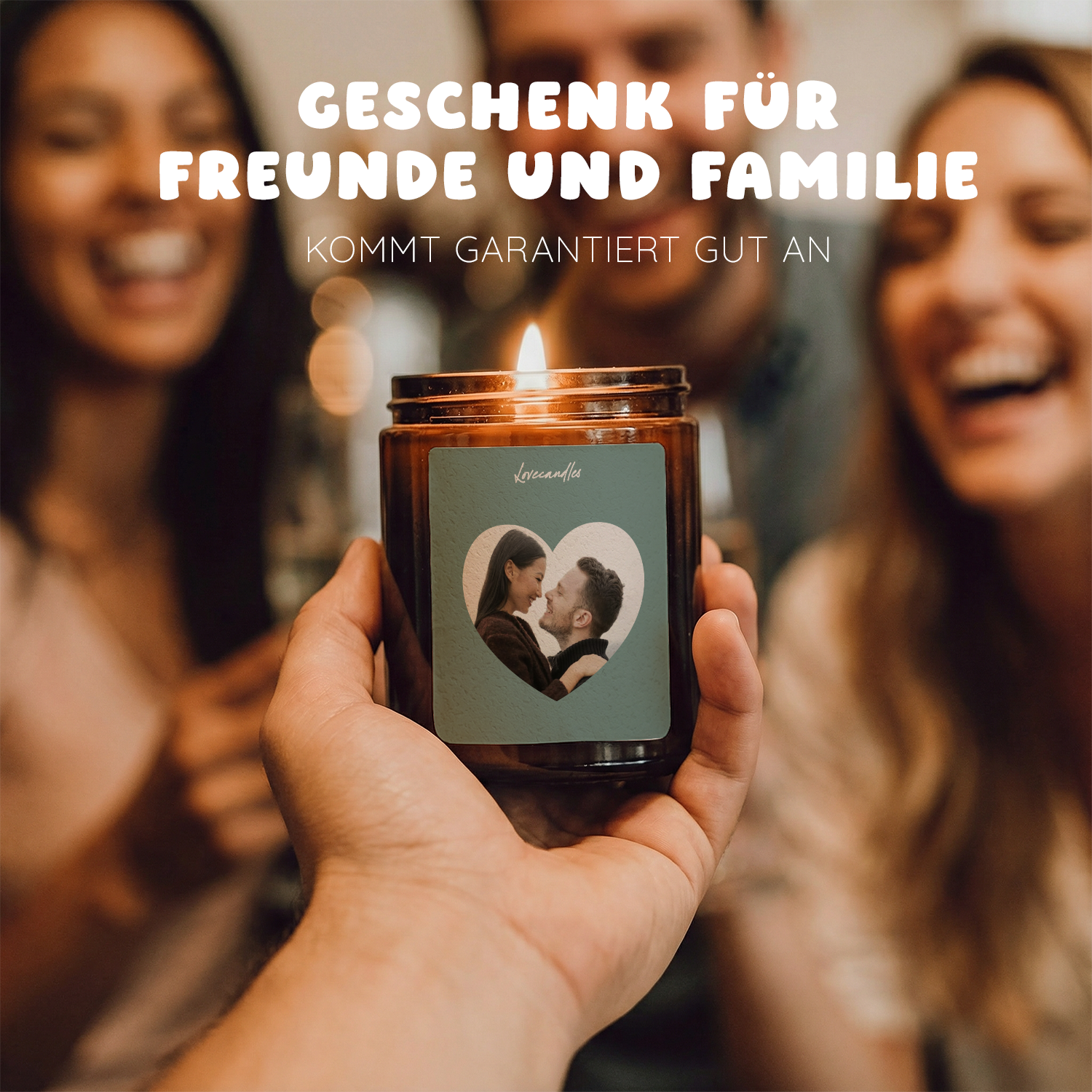 Duftkerze Foto im Herz #1 - Personalisierbar