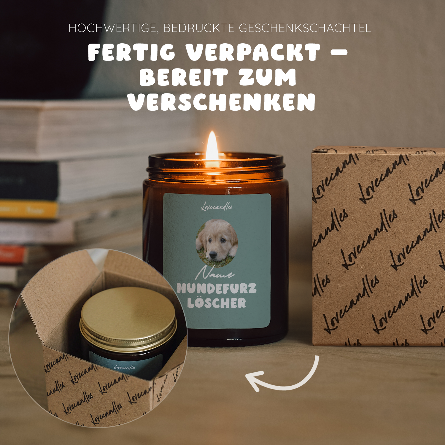 Duftkerze "Name Hundefurz Löscher" #3 - Personalisierbar