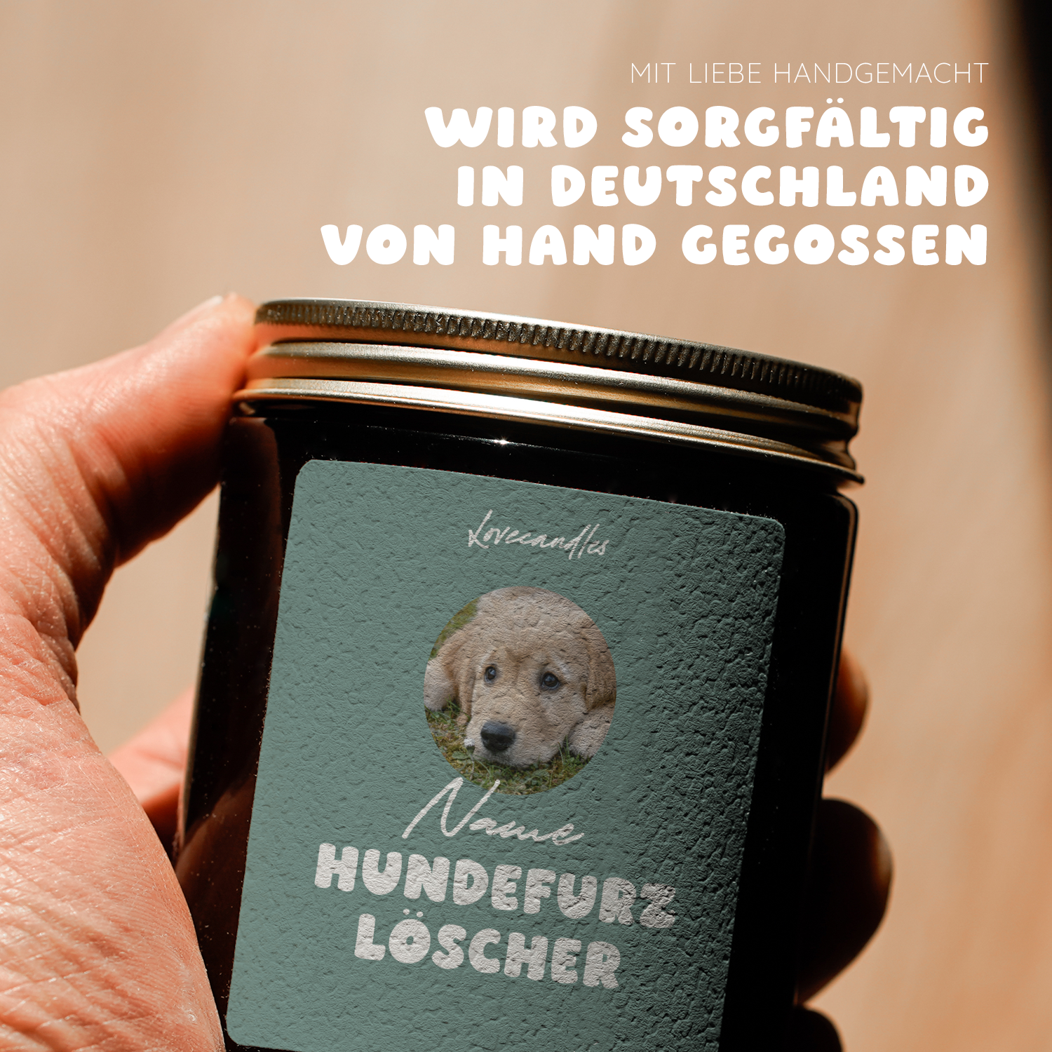 Duftkerze "Name Hundefurz Löscher" #3 - Personalisierbar