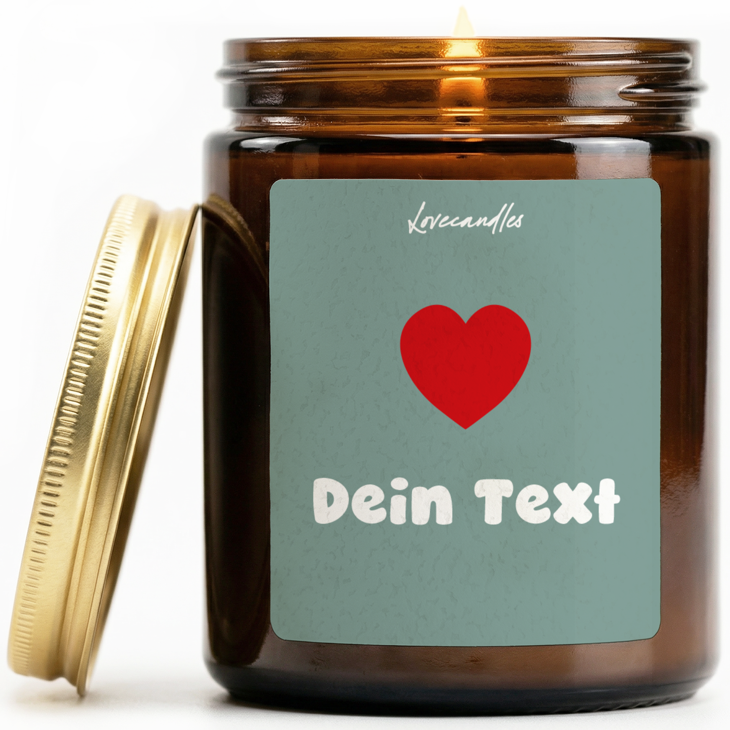 Duftkerze Text + Herz (Personalisierbar) #4