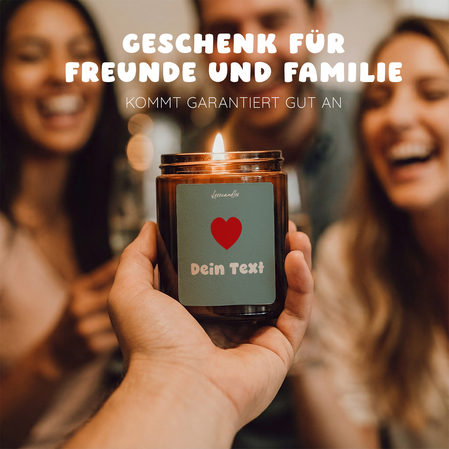 Duftkerze Text + Herz (Personalisierbar) #4