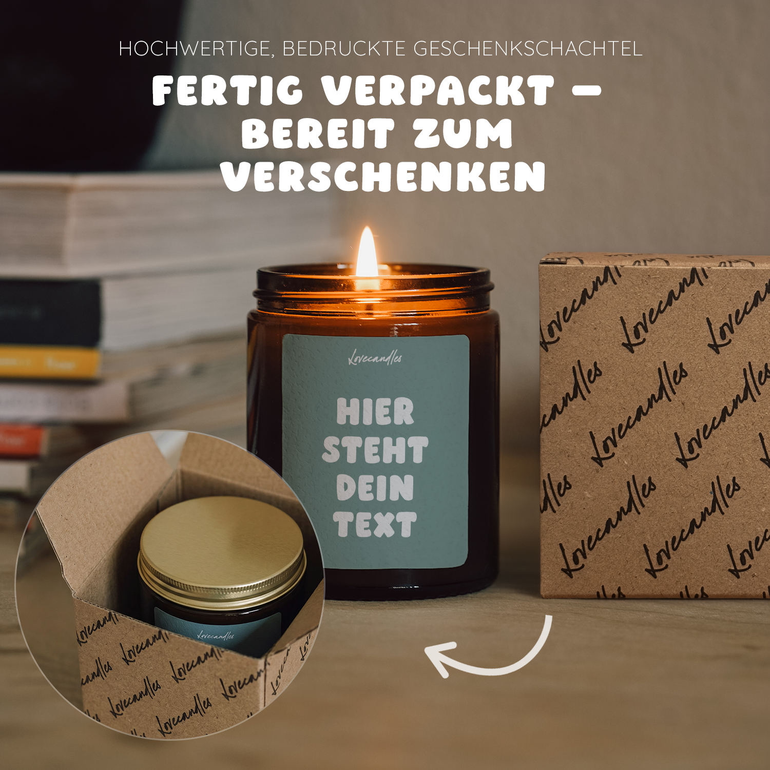 Duftkerze mit eigenem Text (Personalisierbar) #5