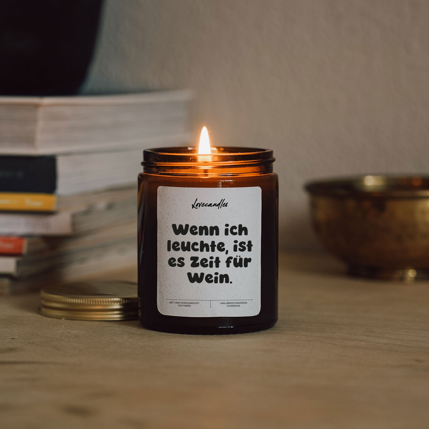 Duftkerze - Wenn ich leuchte, ist es Zeit für Wein.