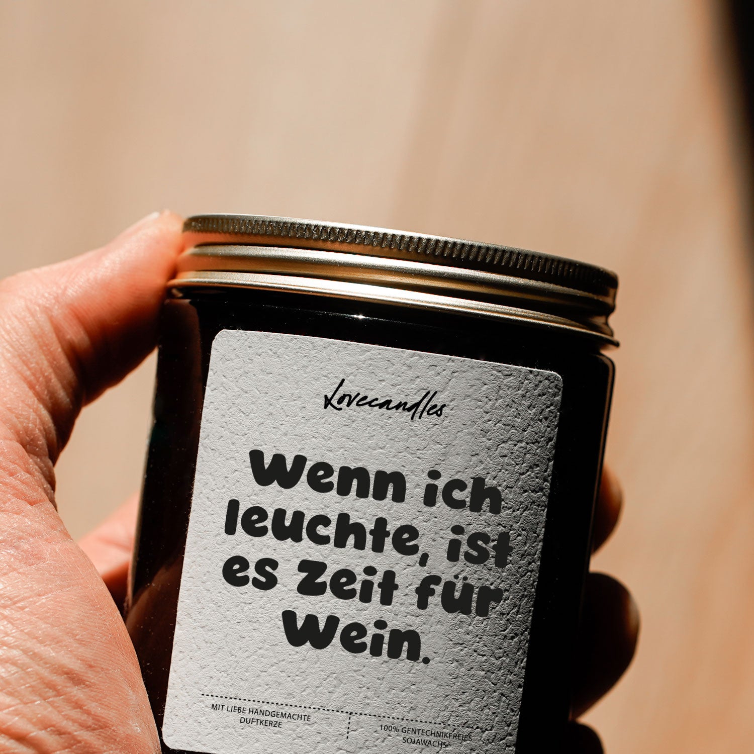 Duftkerze - Wenn ich leuchte, ist es Zeit für Wein.