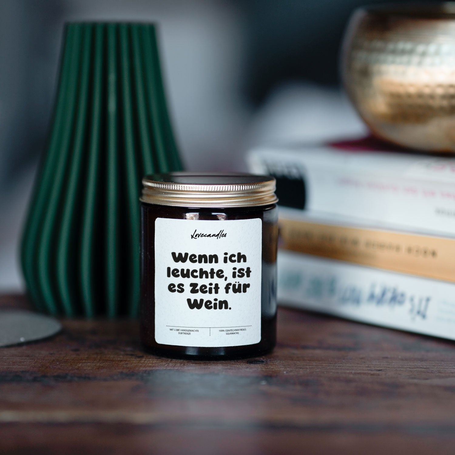 Duftkerze - Wenn ich leuchte, ist es Zeit für Wein.