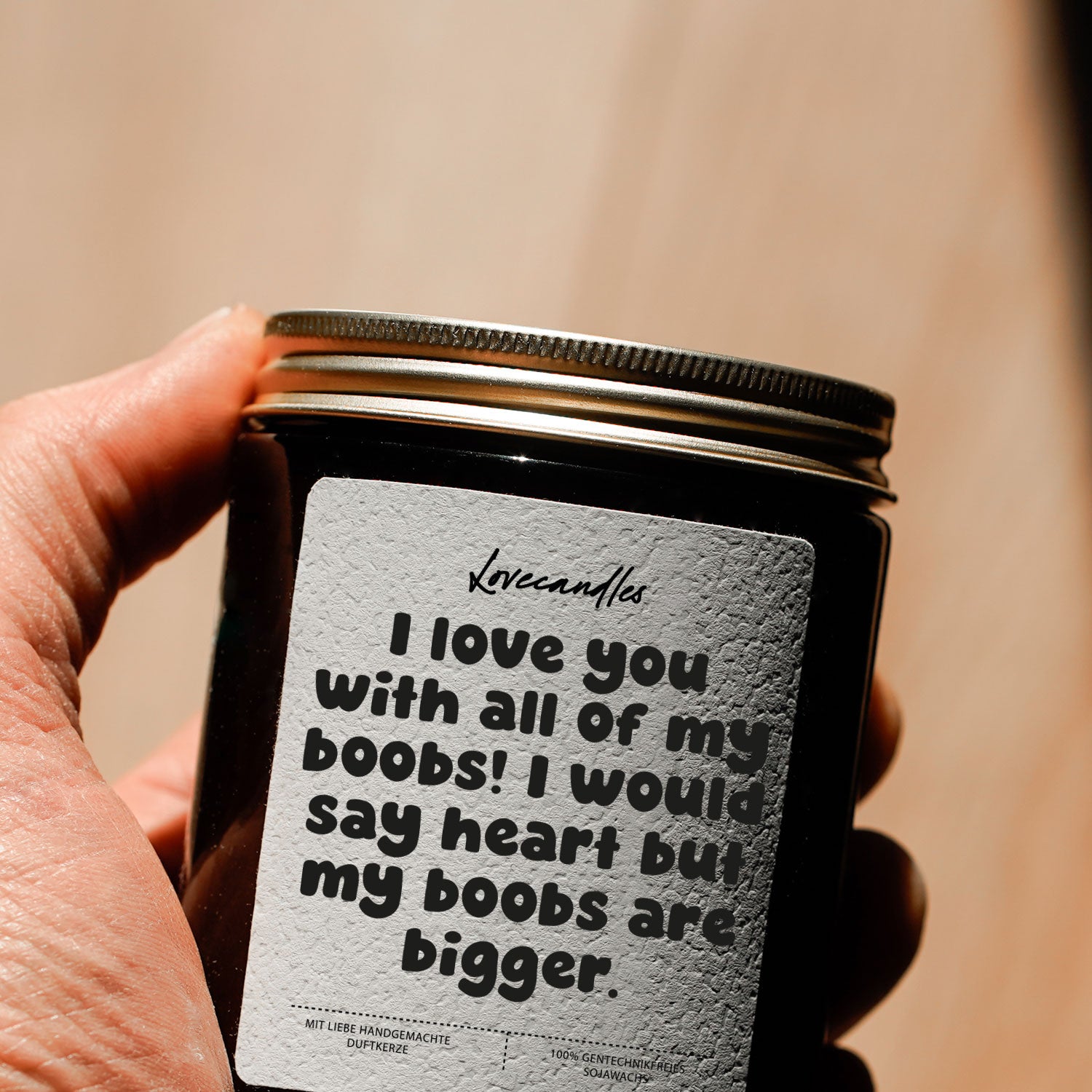 Duftkerze - I love you with all of my boobs! I would say heart but my boobs are bigger.