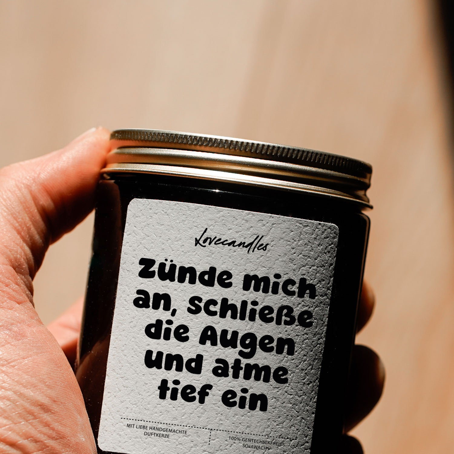 Duftkerze - Zünde mich an, schließe die Augen und atme tief ein