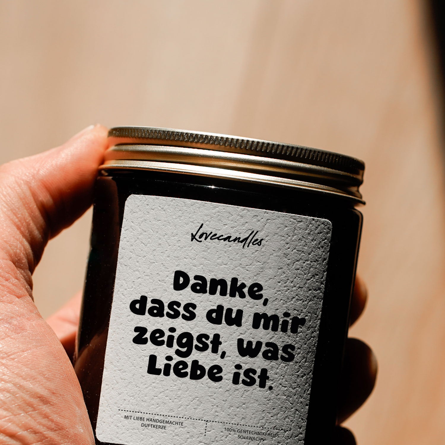 Duftkerze - Danke, dass du mir zeigst, was Liebe ist.
