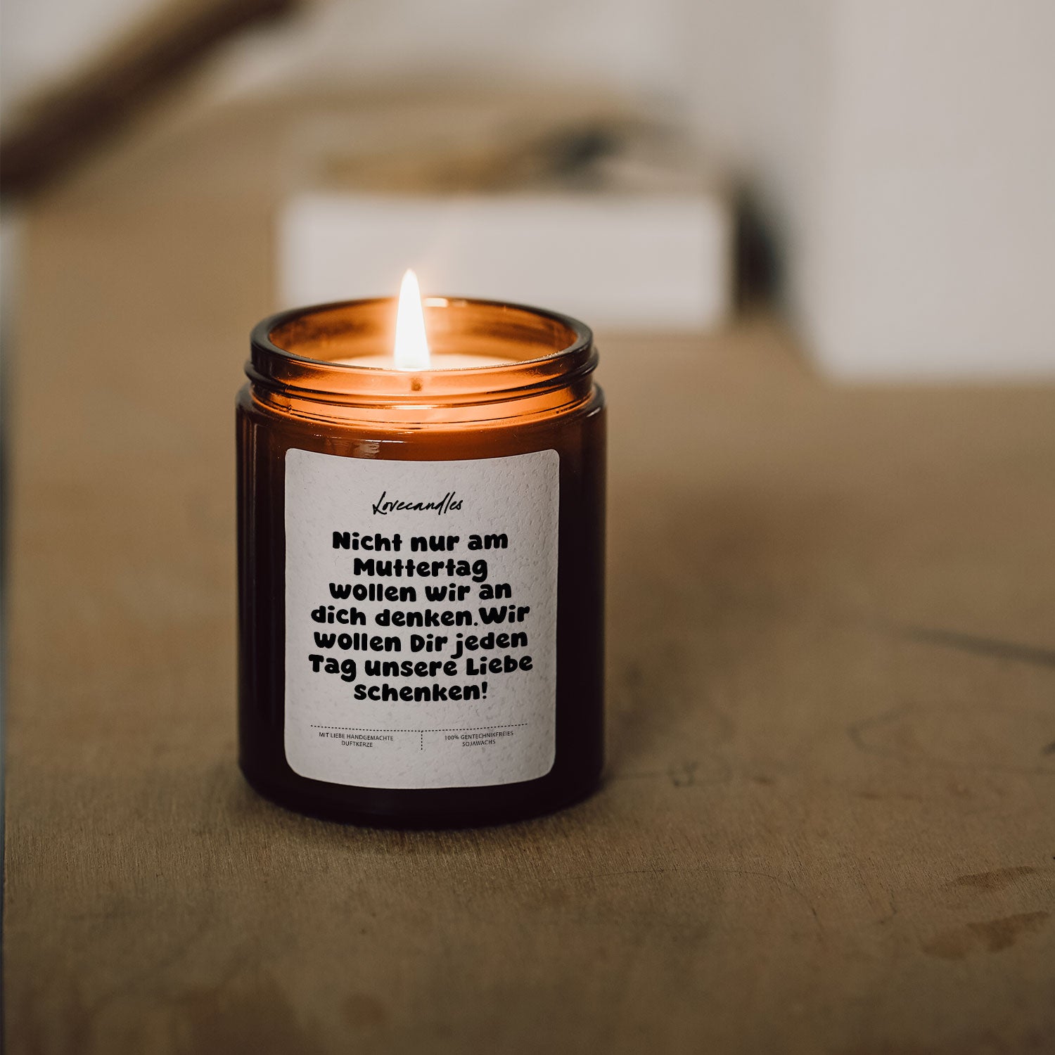 Duftkerze - Nicht nur am Muttertag wollen wir an dich denken.Wir wollen Dir jeden Tag unsere Liebe schenken!