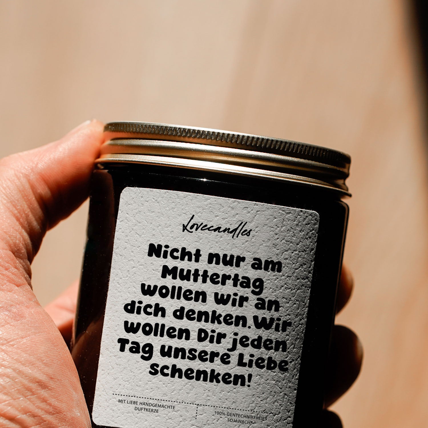 Duftkerze - Nicht nur am Muttertag wollen wir an dich denken.Wir wollen Dir jeden Tag unsere Liebe schenken!