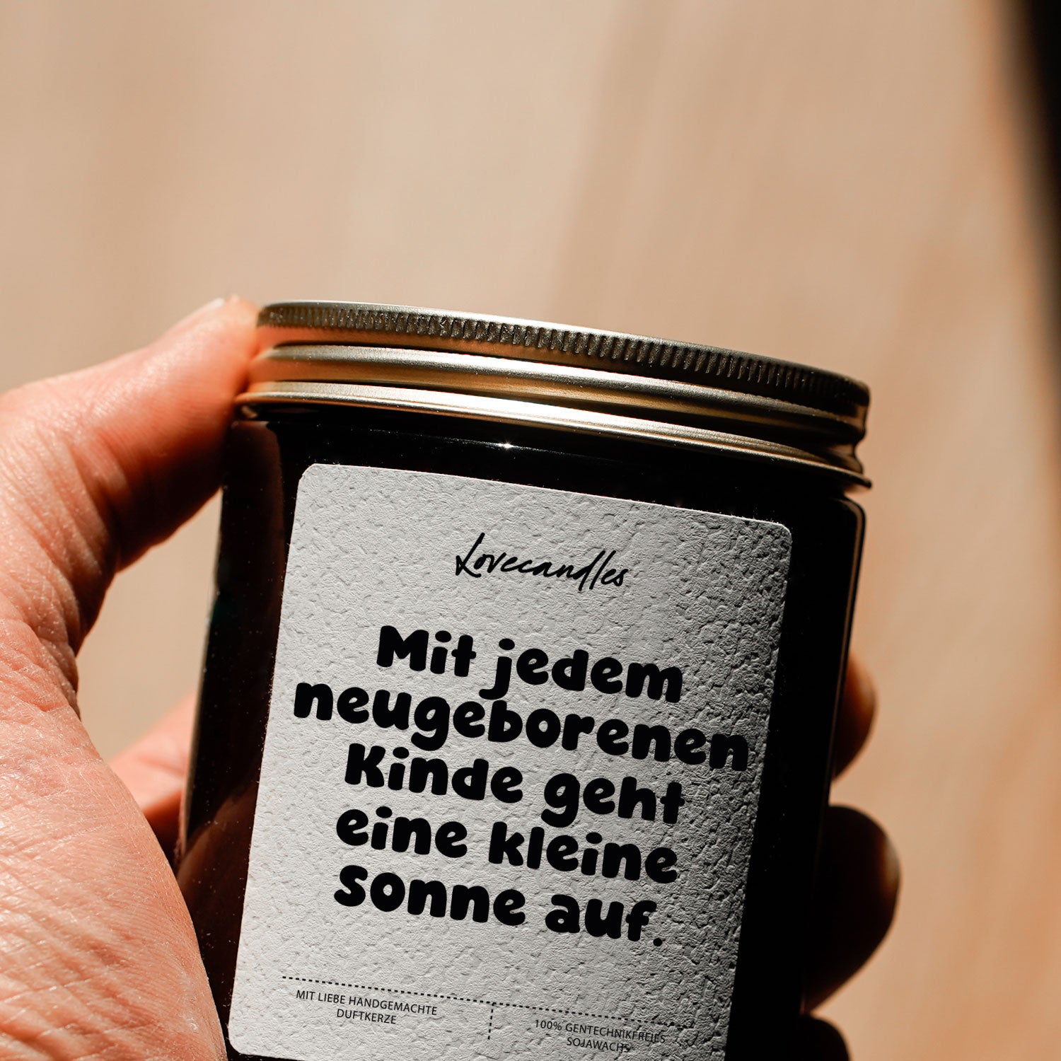 Duftkerze - Mit jedem neugeborenen Kinde geht eine kleine Sonne auf.
