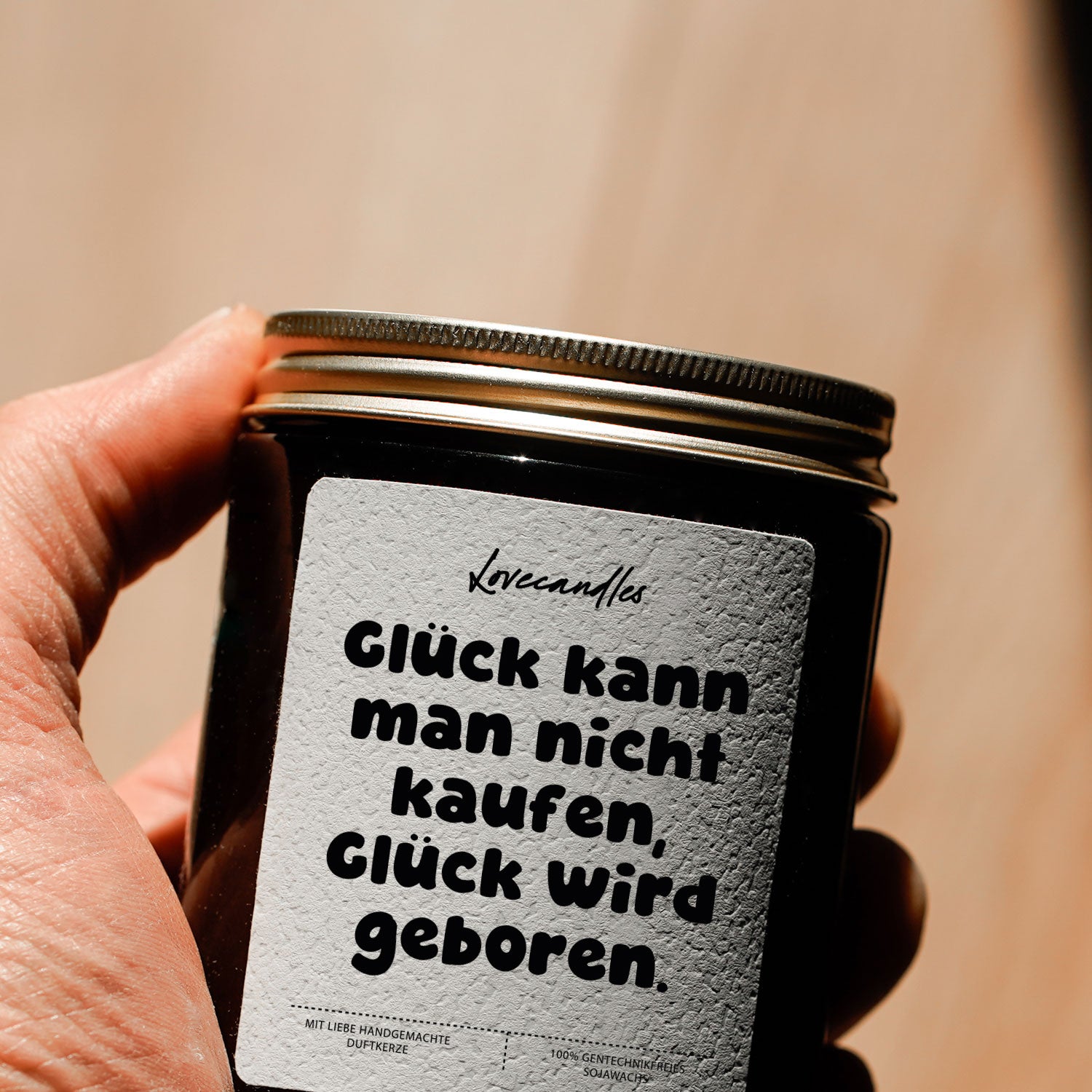 Duftkerze - Glück kann man nicht kaufen, Glück wird geboren.