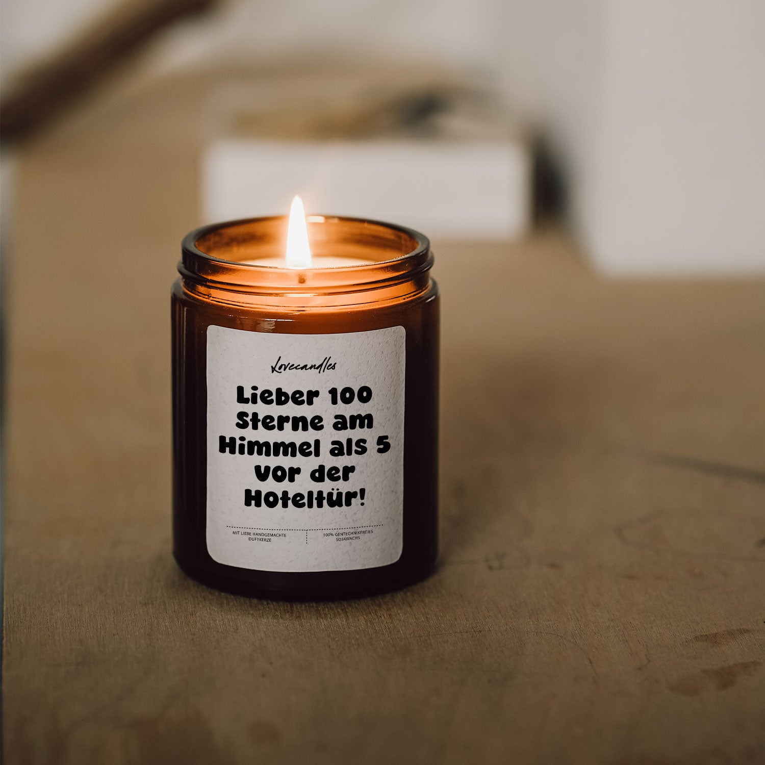 Duftkerze - Lieber 100 Sterne am Himmel als 5 vor der Hoteltür!
