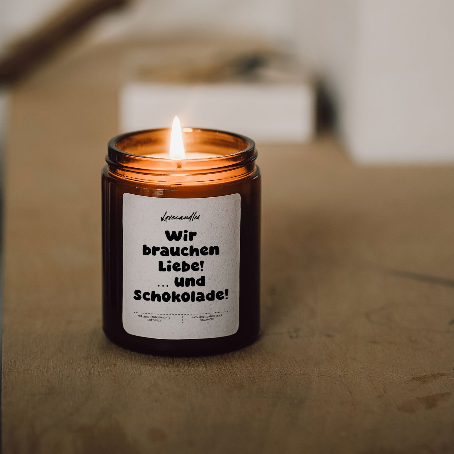 Duftkerze - Wir Brauchen Liebe! … und Schokolade!