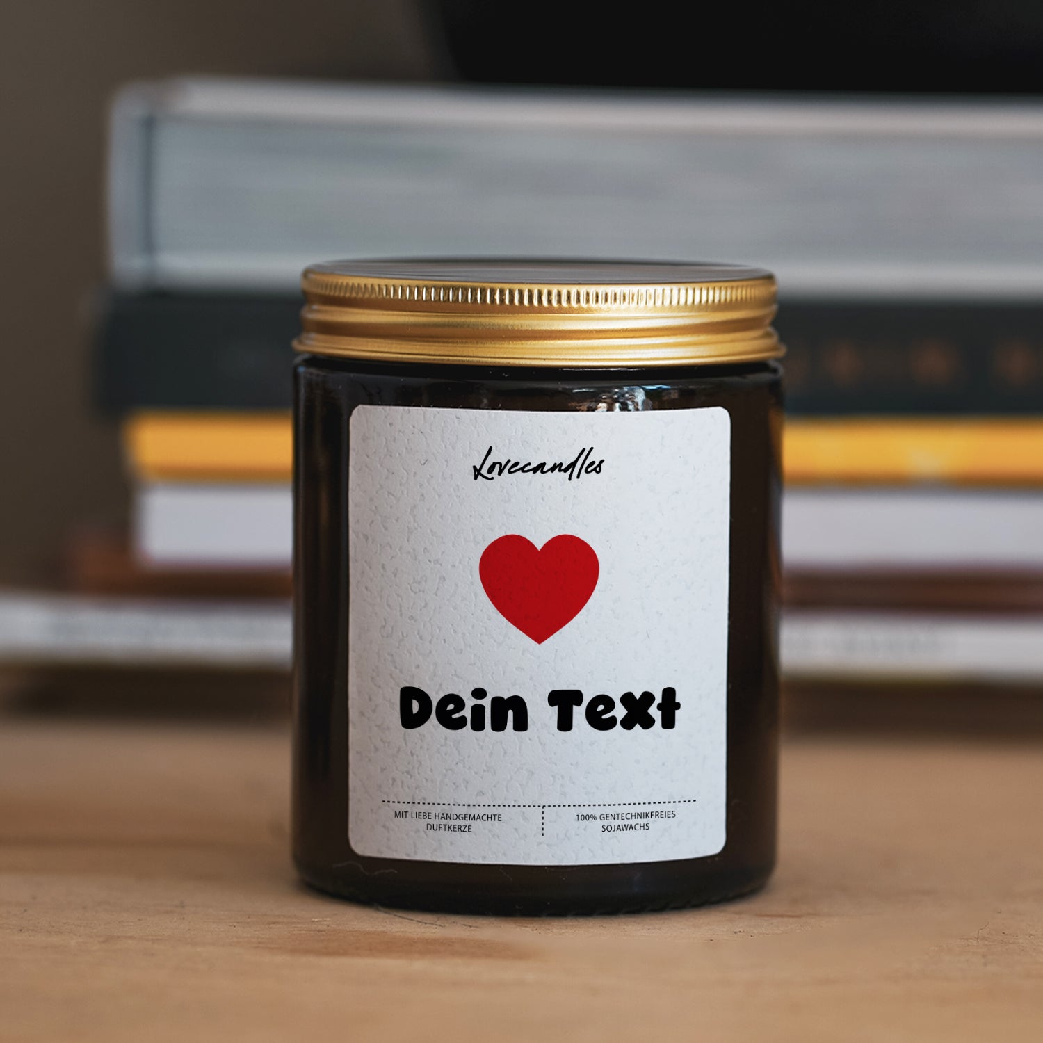 Duftkerze Text + Herz (Personalisierbar) #2