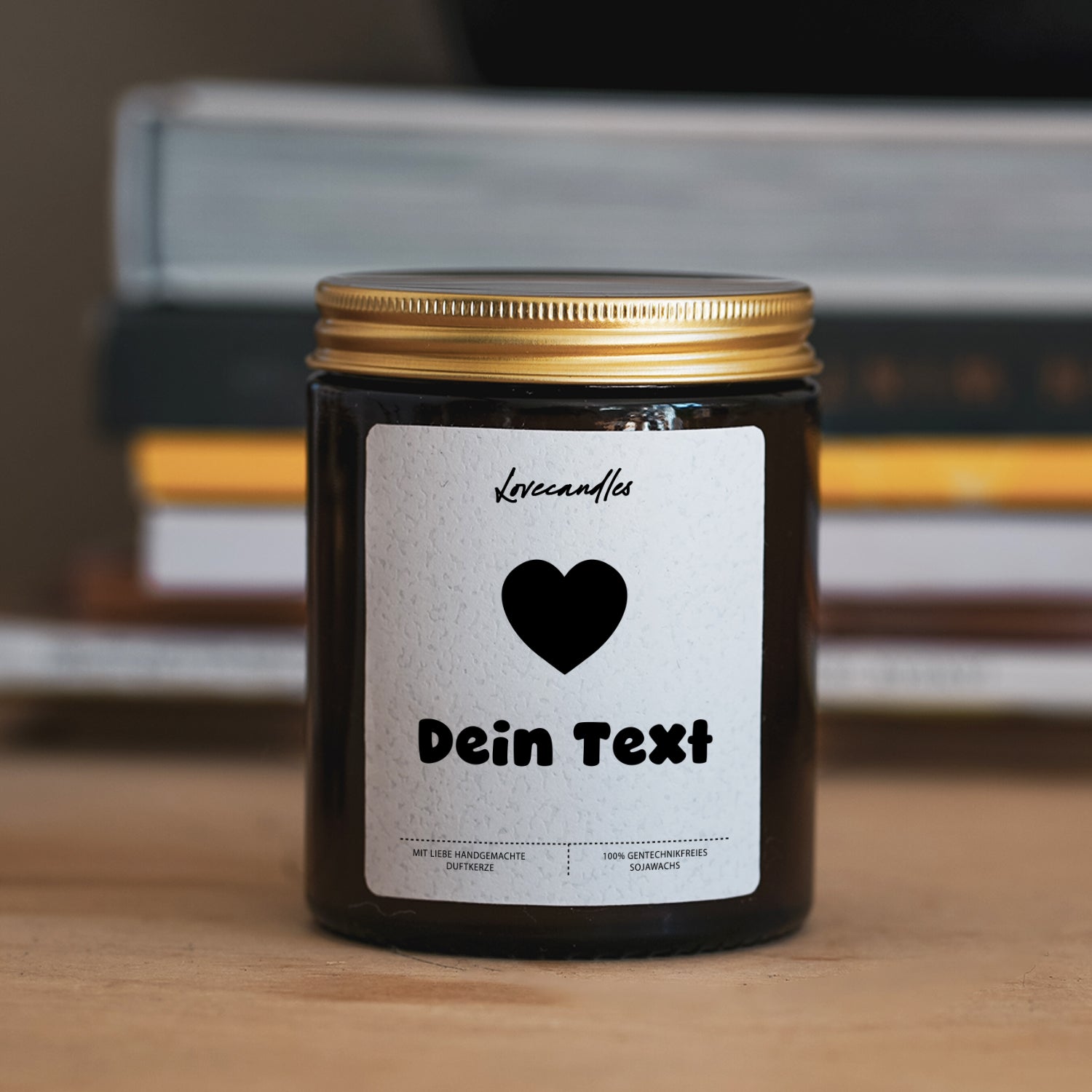 Duftkerze Text + Herz (Personalisierbar) #3
