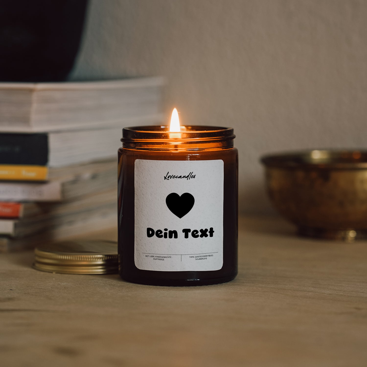 Duftkerze Text + Herz (Personalisierbar) #3