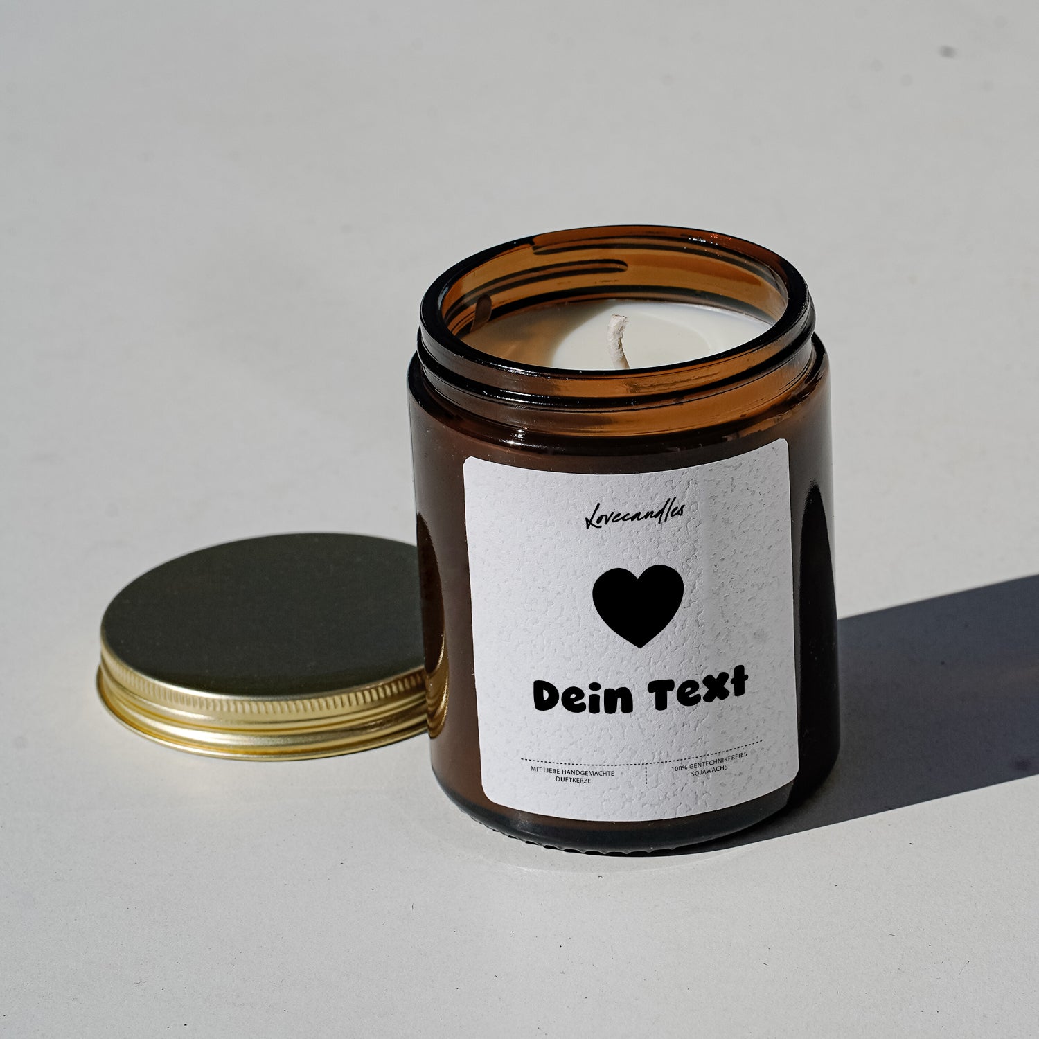Duftkerze Text + Herz (Personalisierbar) #3