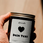 Duftkerze Text + Herz (Personalisierbar) #3