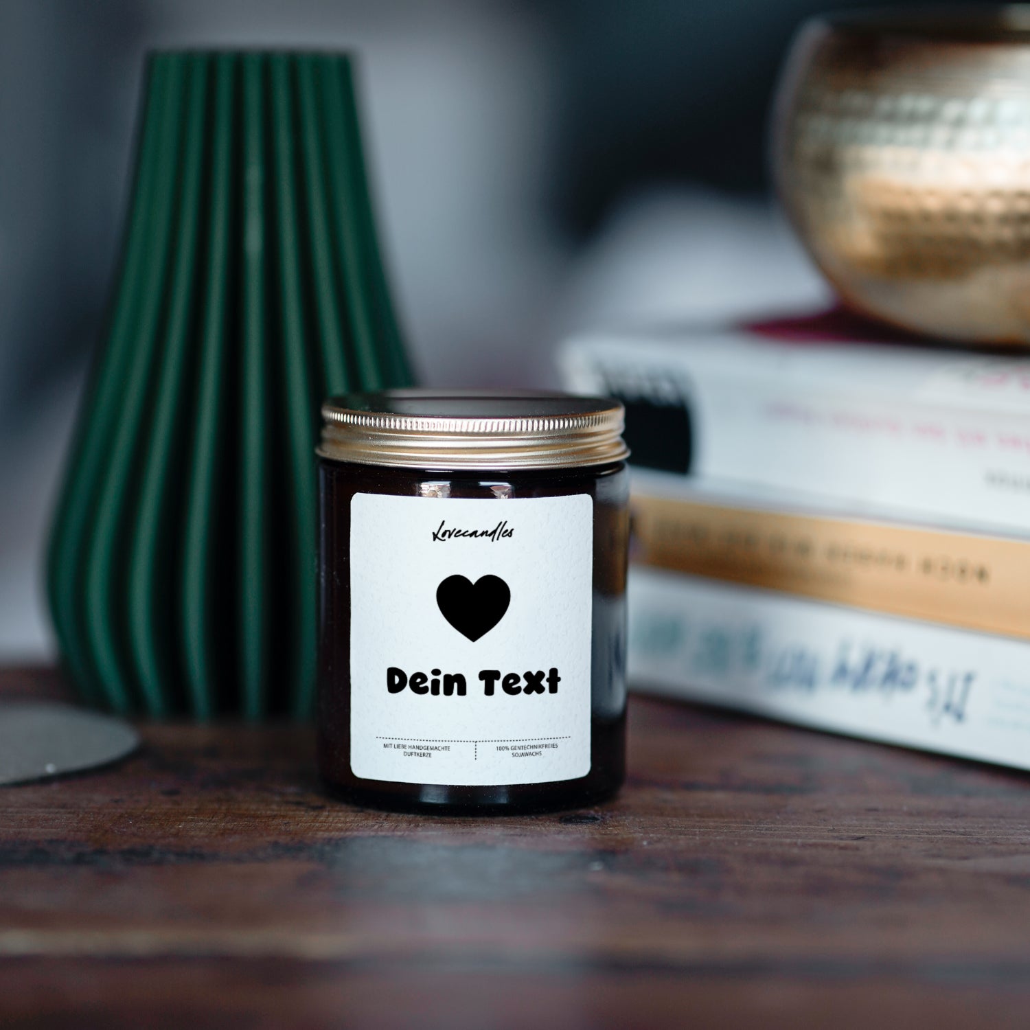 Duftkerze Text + Herz (Personalisierbar) #3