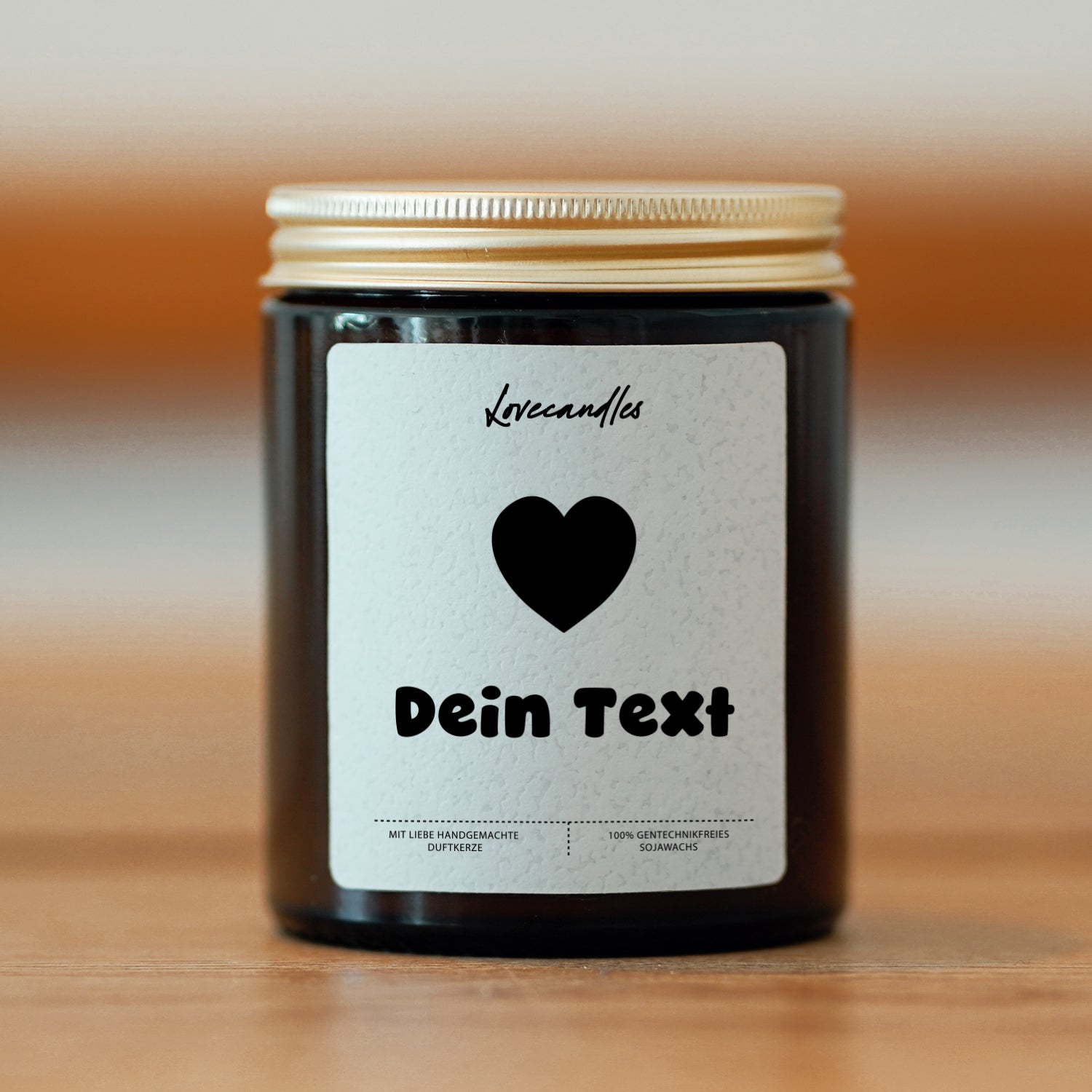 Duftkerze Text + Herz (Personalisierbar) #3